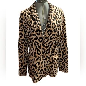 J. Crew‎ Womens Cotton Animal Print Knit Blazer Jacket Size Small NWT